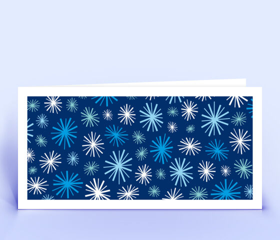 Silvesterkarte mit blauen Sternen 3520