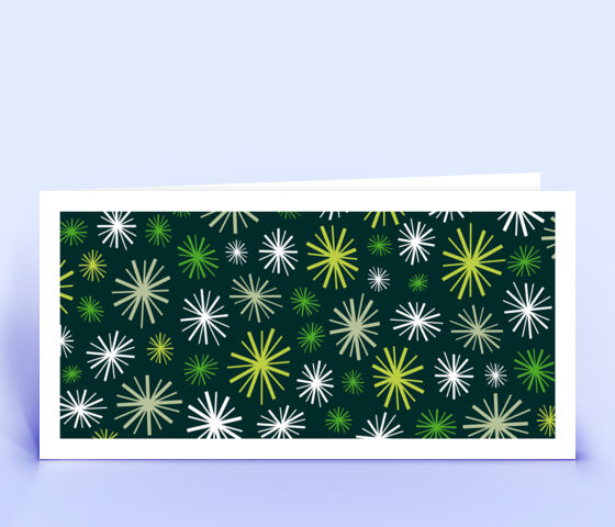 Neujahrskarte mit grünen Sternen 3522