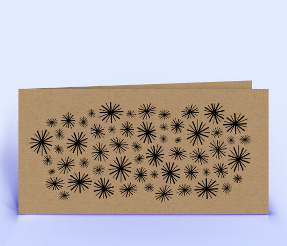 Neujahrskarte aus braunem Naturpapier mit Sternen 3526