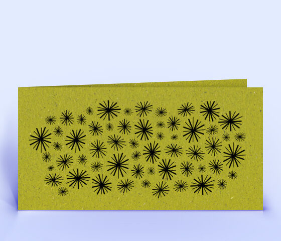 Graspapier Neujahrskarte mit Sternen 3530
