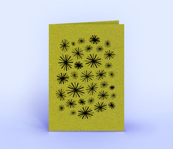 Graspapier Neujahrskarte mit Sternen 3531