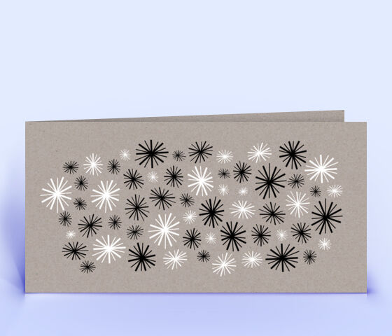 Neujahrskarte aus grauem Design-Recyclingkarton mit Sonderfarbe Weiß veredelt 3532