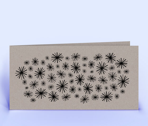 Neujahrskarte aus grauem Design-Recyclingkarton mit Sternen 3534