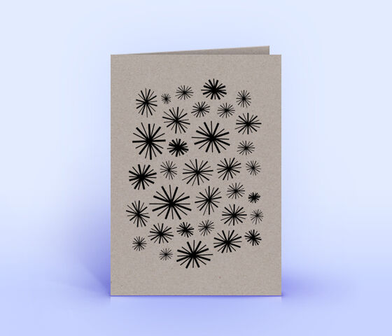 Neujahrskarte mit Sternen auf grauem Design-Recyclingkarton 3535