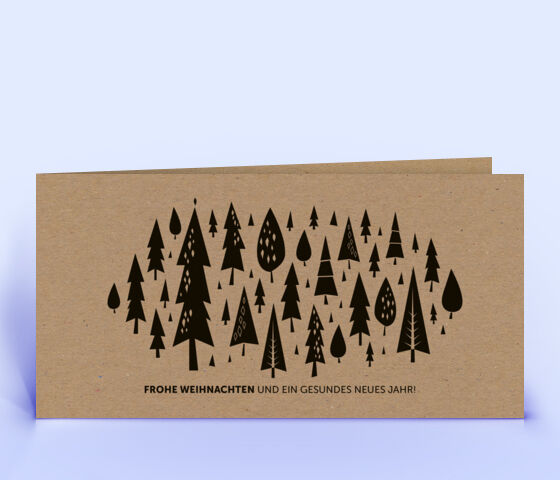 Naturkarton Weihnachtskarte mit Weihnachtswald 3820