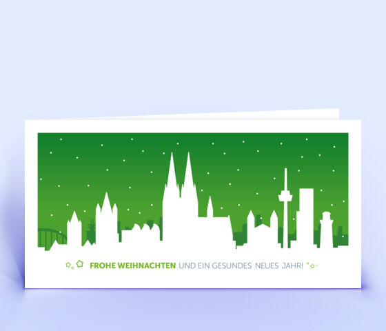 Köln Weihnachtskarte grün 3862
