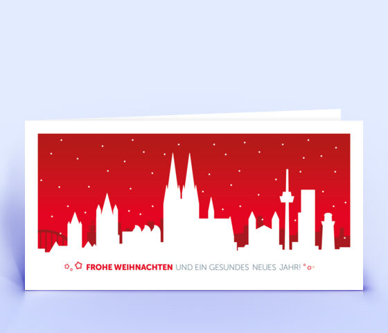 Köln Weihnachtskarte rot 3866