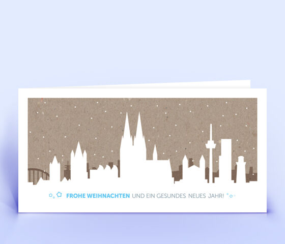 Köln Weihnachtskarte Naturkarton Recyclingpapier 3868