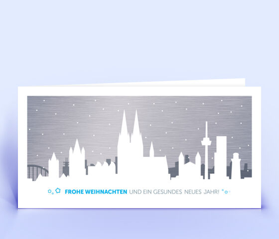 Köln Weihnachtskarte Metall-Design 3870