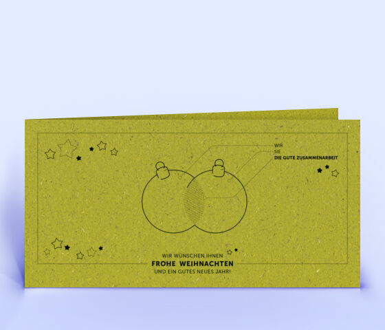 Graspapier Weihnachtskarten mit Motiv „Gute Zusammenarbeit” 4036