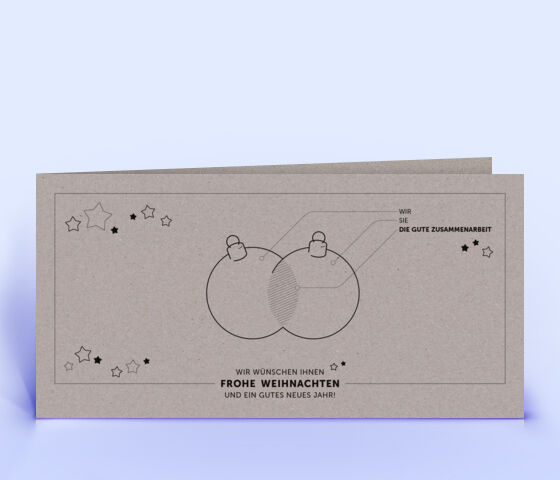 Weihnachtskarten mit Motiv „Gute Zusammenarbeit” auf grauem Design-Recyclingpapier 4038