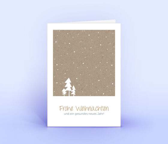 Weihnachtskarte mit Motiv "3 Bäume im Schnee" in Naturkarton Design 5089