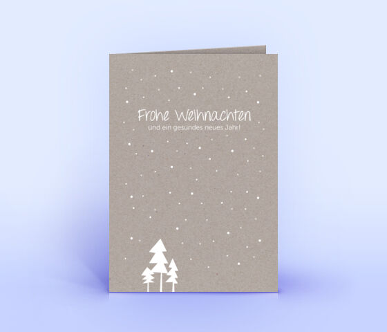 Design-Recyclingkarton Weihnachtskarte mit Motiv "3 Bäume im Schnee" 5095