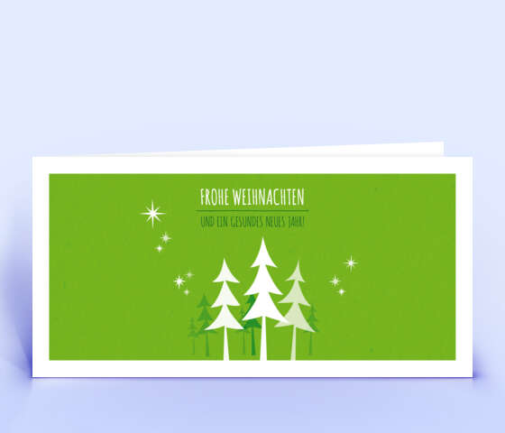 Grüne Weihnachtskarte mit verspielter Illustration 5142