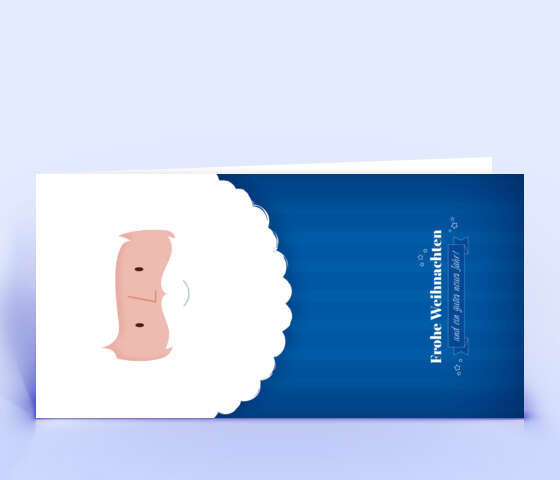 Originelle Weihnachtskarte mit blauem Weihnachtsmann 5820