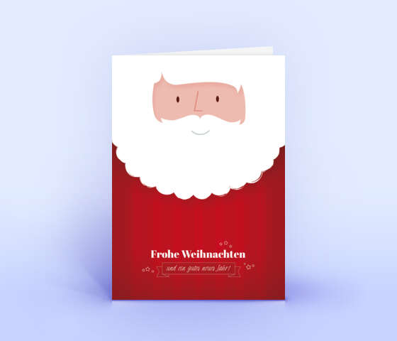 Stilvolle Weihnachtskarte in rot mit Weihnachtsmann 5825