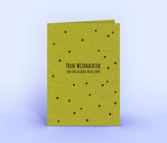 Schlichte Graspapier Weihnachtskarte mit Design "Sternenhimmel" 5857