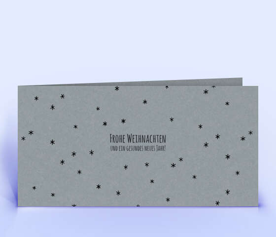 Schlichte Weihnachtskarte mit Motiv "Sternenhimmel" auf grauem Designkarton 5860