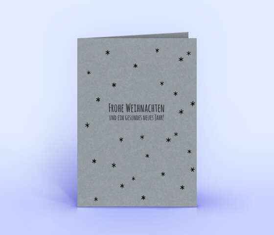 Reduziertes Weihnachtskarten-Motiv "Sternenhimmel" auf grauem Design-Recyclingkarton 5861