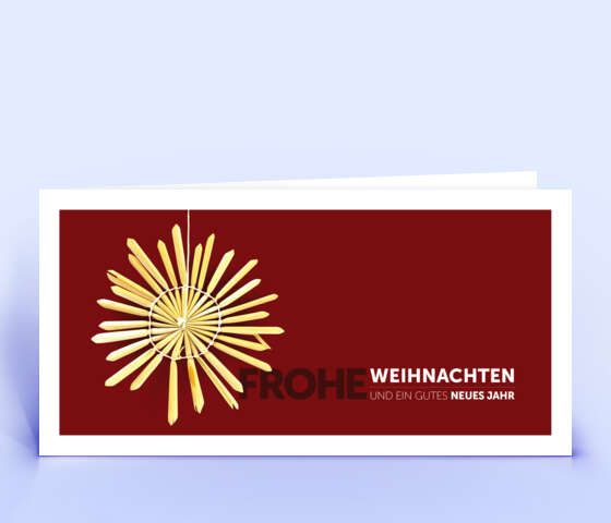 Rote Weihnachtskarte Motiv "Strohstern" 5886