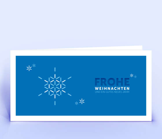 Blaue Weihnachtskarte mit Schneeflocke 5920