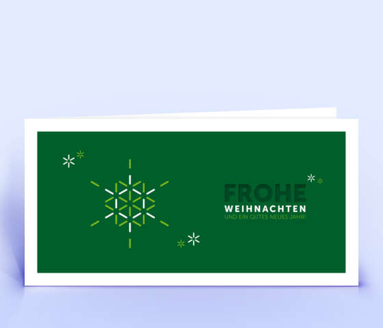 Grüne Weihnachtskarte mit Schneeflocke 5922