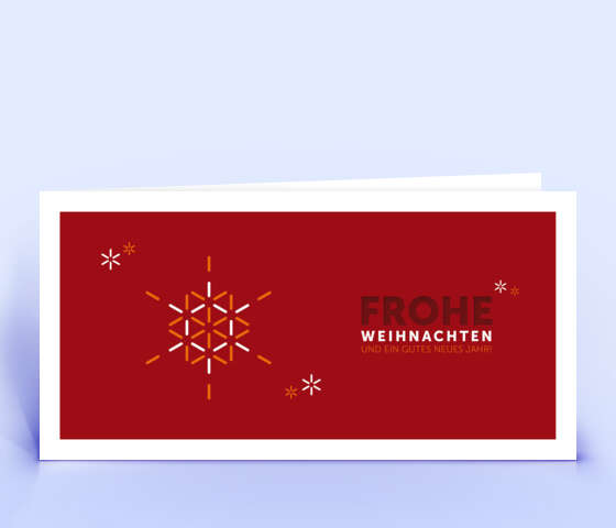 Rote Weihnachtskarte mit Schneeflocke 5924