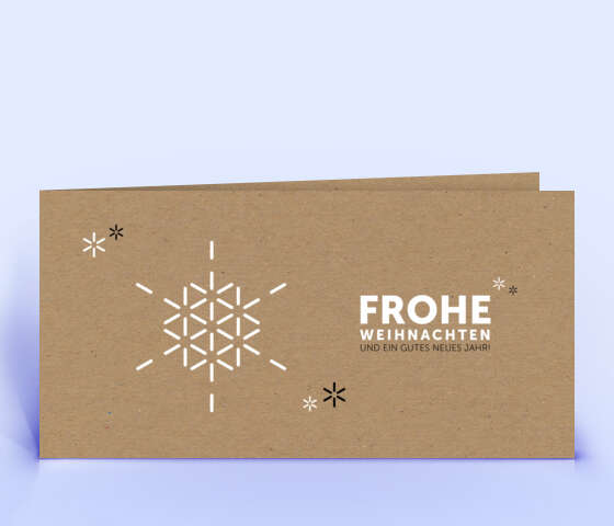 Weihnachtskarte mit Schneeflocke auf Naturkarton 5926