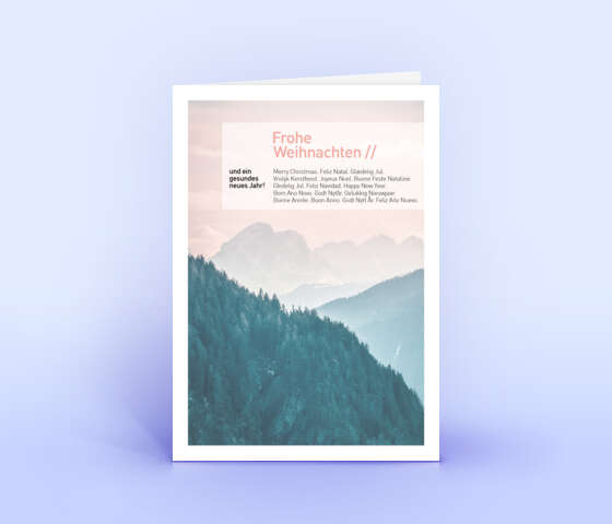 Weihnachtskarte mit weitem Blick in die Berge 5939
