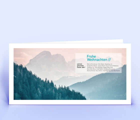 Weihnachtskarte mit winterlicher Berglandschaft 5940