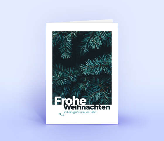 Moderne Weihnachtskarte mit Tannenzweigen 5979