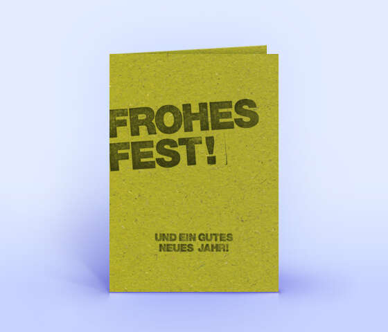 Graspapier Weihnachtskarte mit Stempel-Design 6073