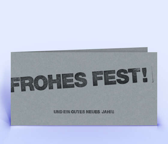 Weihnachtskarte im Stempel-Look auf grauem Design-Recyclingkarton 6074