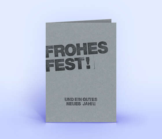 Weihnachtskarte mit Stempel-Design auf grauem Design-Recyclingpapier 6075