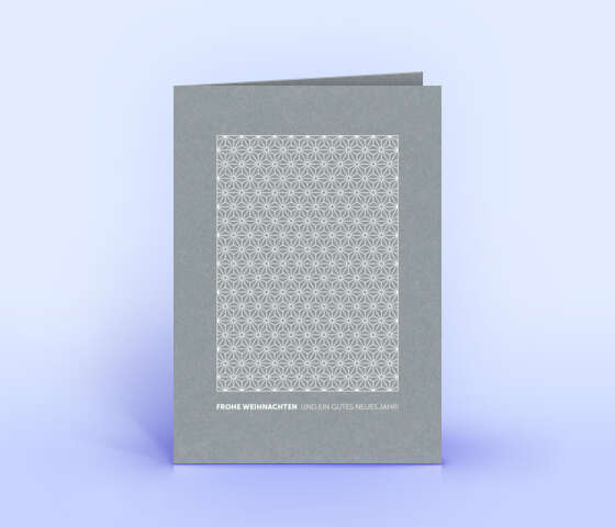 Weihnachtskarte mit elegantem Sternenmuster auf grauem Designkarton 6097