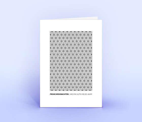 Schlichte Weihnachtskarte mit elegantem Sternenmuster 6099
