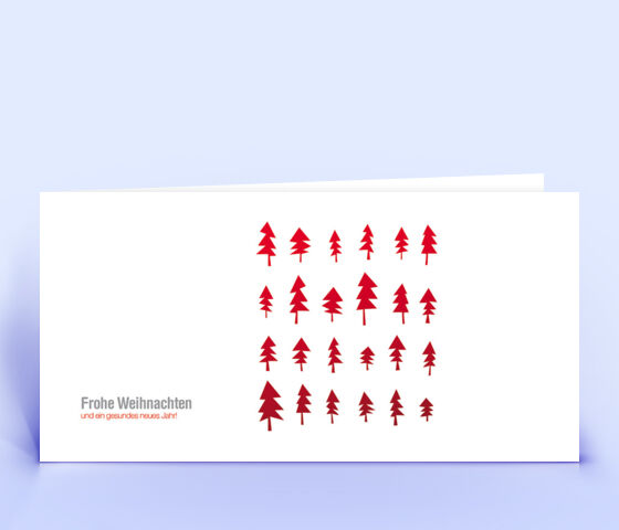 Öko Weihnachtskarte Nr. 676 rot mit einer Zeichnung ist mit einem schönen Layout bedruckt.