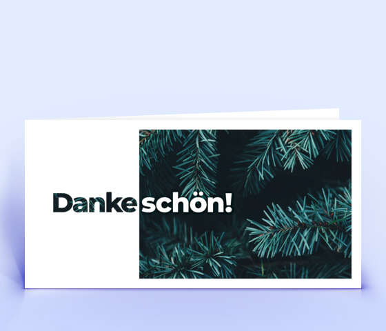 Dankeskarte mit dunkelgrünem Tannengrün 7012