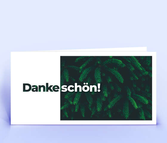 Dankeskarte mit grünen Tannenzweigen 7014