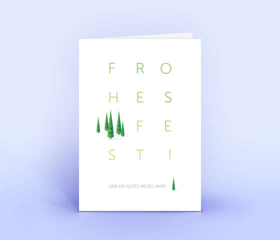 Elegante Weihnachtskarte mit filigranem Design in grün 7023