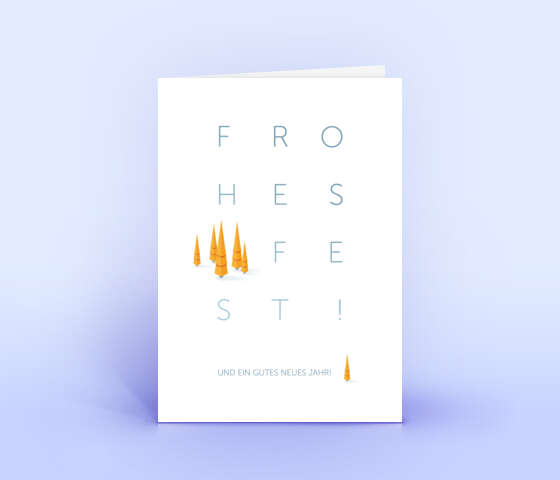 Elegante Weihnachtskarte mit filigranem Design in orange 7025