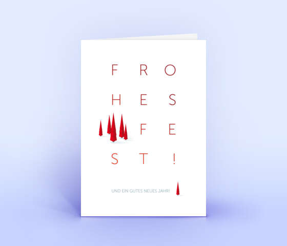 Elegante Weihnachtskarte mit filigranem Design in rot 7027