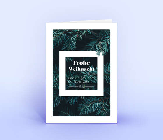 Weihnachtskarte mit dunkelgrünem Tannengrün 7141