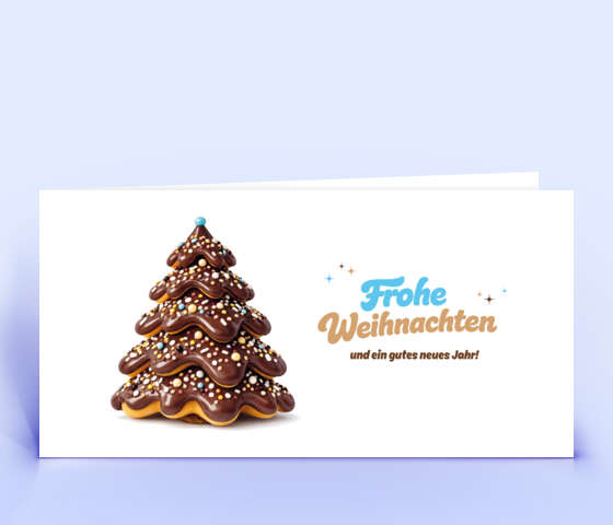 Kreative Weihnachtskarte mit Schoko-Donut Weihnachtsbaum 7194