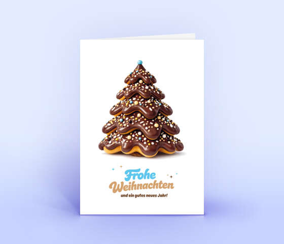 Schoko-Donut Weihnachtskarte für Bäckereien und Konditoreien 7195