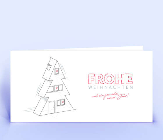 Rote Weihnachtskarte für Architekten und Planungsbüros 7206