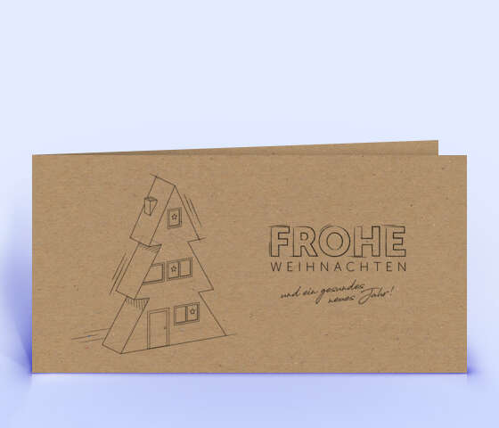 Naturkarton Weihnachtskarte für die Branchen Architektur und Bau 7208