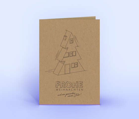 Originelle Weihnachtskarte auf Naturpapier für Architekten und Planungsbüros 7209