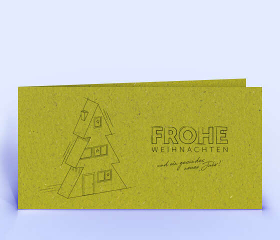 Graspapier Weihnachtskarte für die Branchen Architektur und Bau 7218
