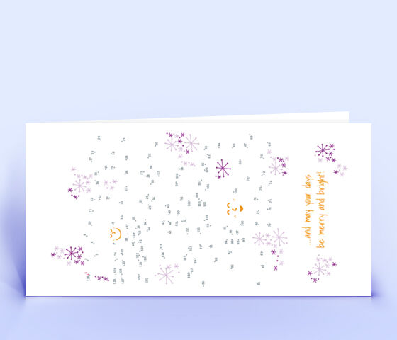 Kreative Weihnachtskarte orange mit Bilderrätsel "Punkte verbinden" 790